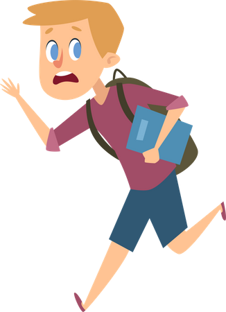 Boy running away from bully  Illustration