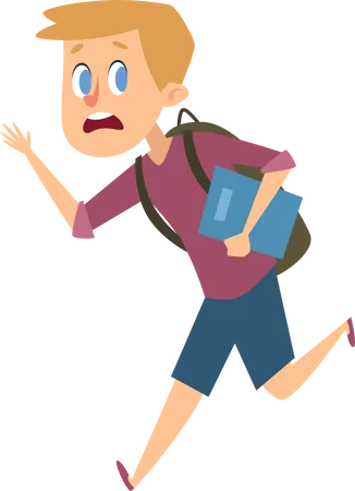 Boy running away from bully  Illustration