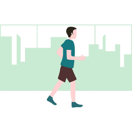 Boy running for exercise  Illustration