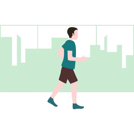 Boy running for exercise  Illustration