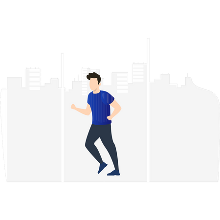 Boy running for exercise  Illustration