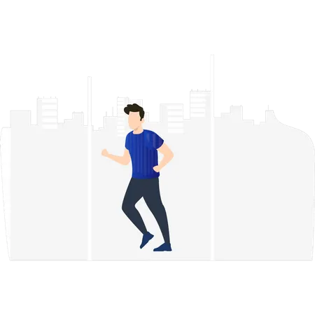 Boy running for exercise  Illustration