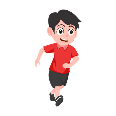 Boy Running Forward  Illustration