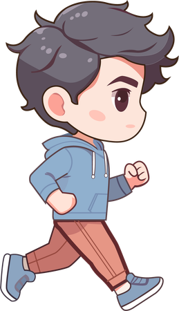 Boy  running  Illustration
