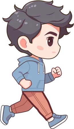 Boy  running  Illustration