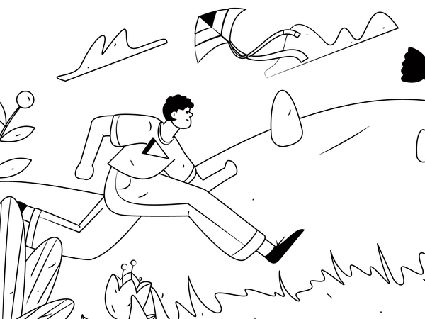 Boy running  Illustration