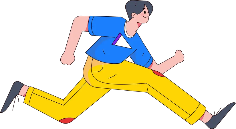 Boy running  Illustration