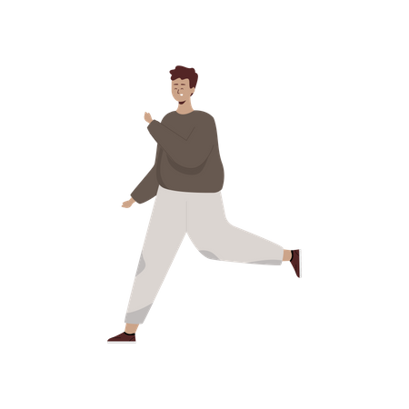 Boy running in track suit Illustration