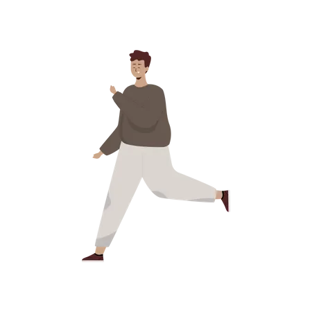 Boy running in track suit Illustration