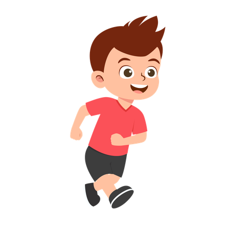 Boy Running outdoor  Illustration