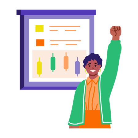 Boy running success campaign  Illustration