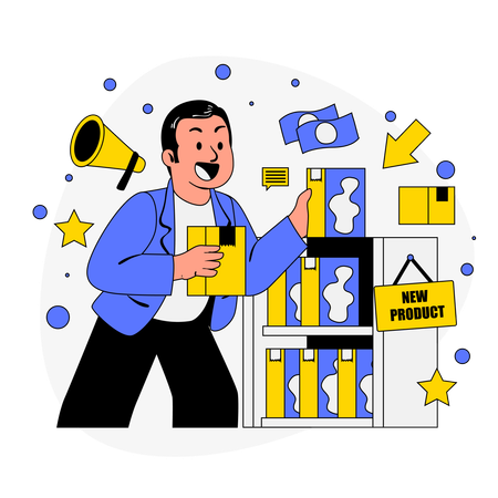 Boy running Trade-In Program  Illustration