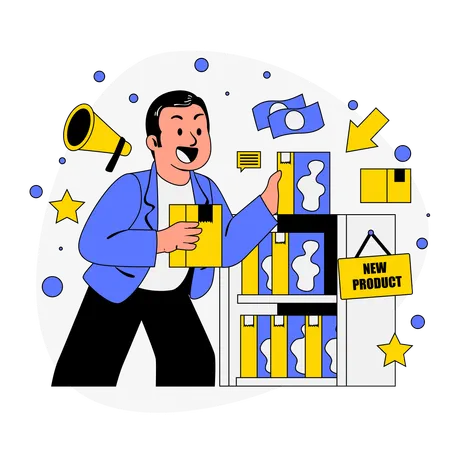 Boy running Trade-In Program  Illustration