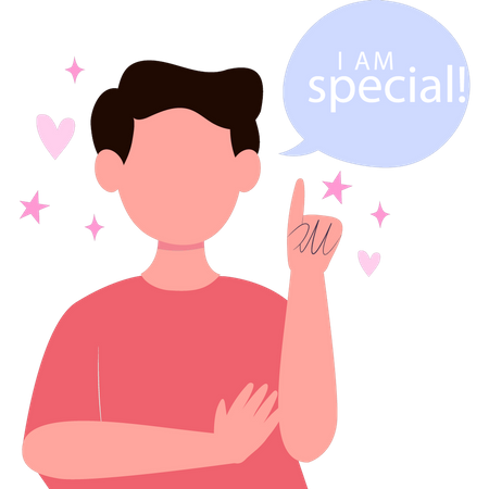 Boy said I am special  Illustration