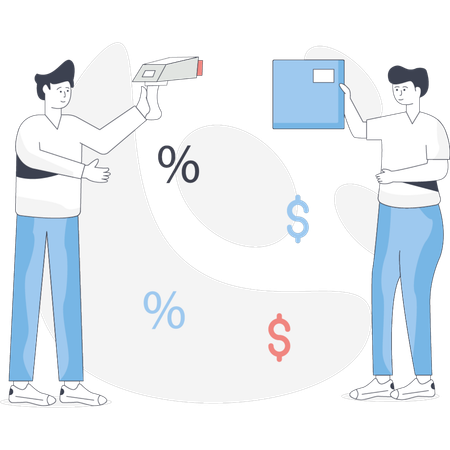Boy  scaning product  Illustration
