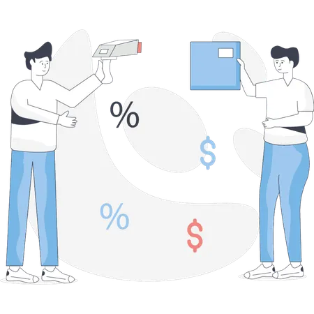 Boy  scaning product  Illustration