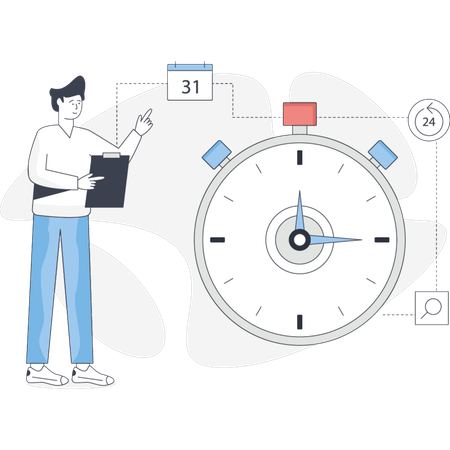 Boy schedules the delivery  Illustration