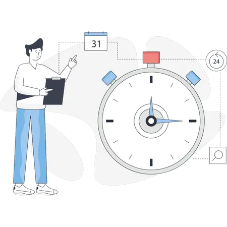 Boy schedules the delivery  Illustration
