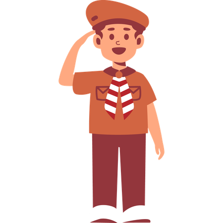Boy Scout Is Saluting  イラスト