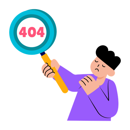 Boy searching for error  Illustration
