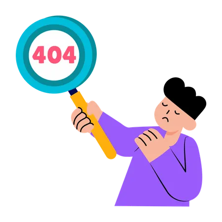 Boy searching for error  Illustration