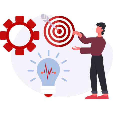 Boy set education target  Illustration