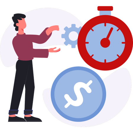 Boy  setting direction compass  Illustration