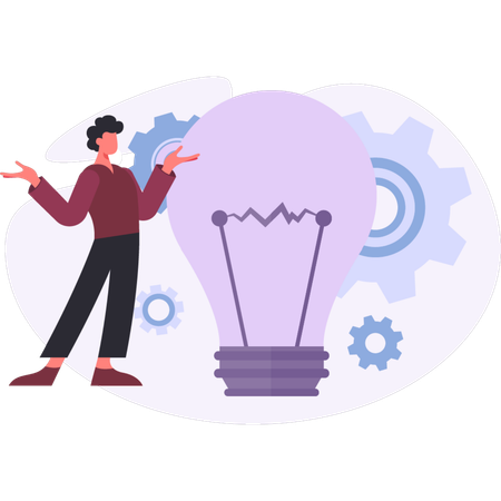 Boy  setting new ideas  Illustration