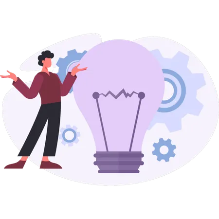 Boy  setting new ideas  Illustration
