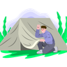 illustration set up tent