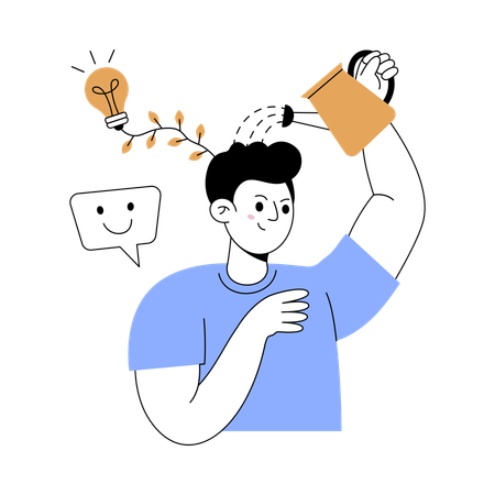 Boy shifting business mindset  Illustration