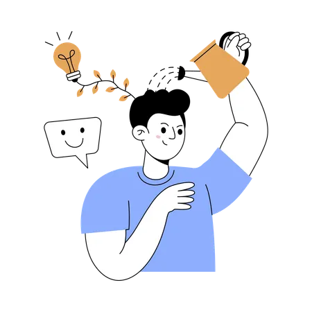 Boy shifting business mindset  Illustration