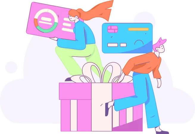 Boy shopping online  Illustration