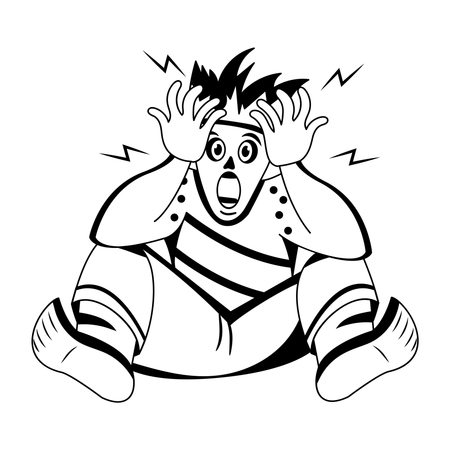 Boy showing amazed reaction  Illustration