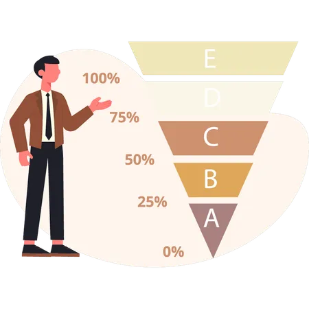 Boy showing analysis report  Illustration