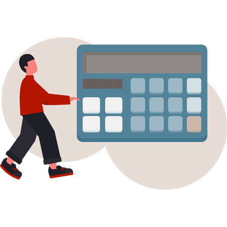 Boy showing calculation  Illustration