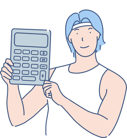 Boy Showing Calculator  Illustration