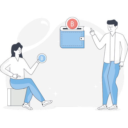 Boy Showing Crypto Wallet  Illustration