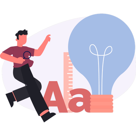 Boy  showing developing creative ideas  Illustration