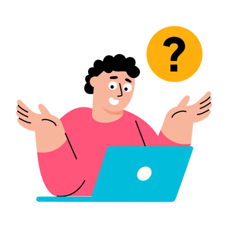 Boy showing dns error  Illustration