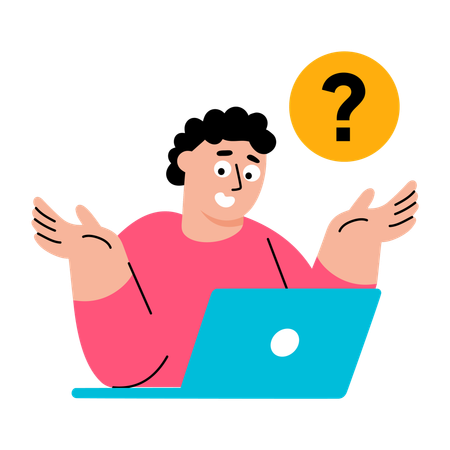 Boy showing dns error  Illustration