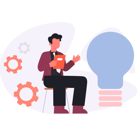 Boy  showing education ideas  Illustration