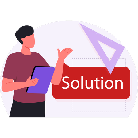 Boy  showing education solution  Illustration