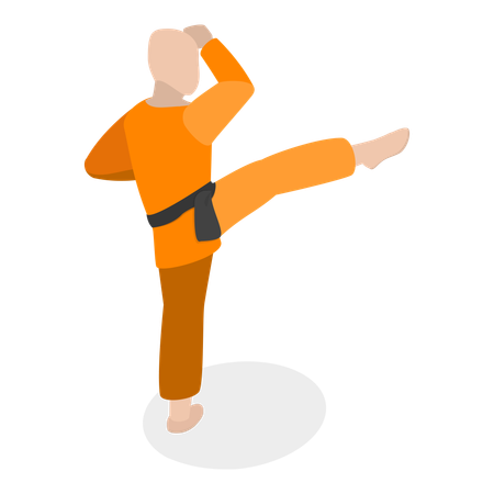 Boy showing martial arts  Illustration