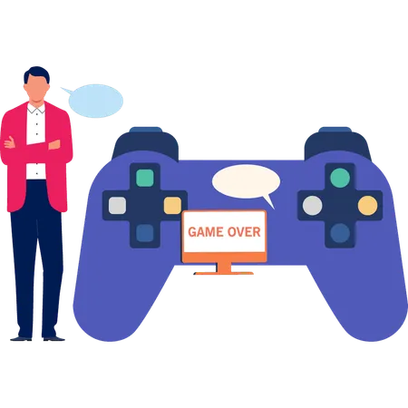 Boy Showing Off Wireless Game Controller  Illustration