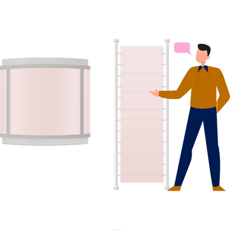Boy showing promotional board  Illustration