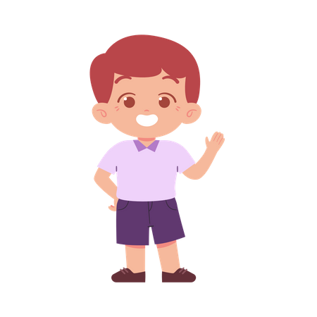 Boy Showing Right Hand  Illustration