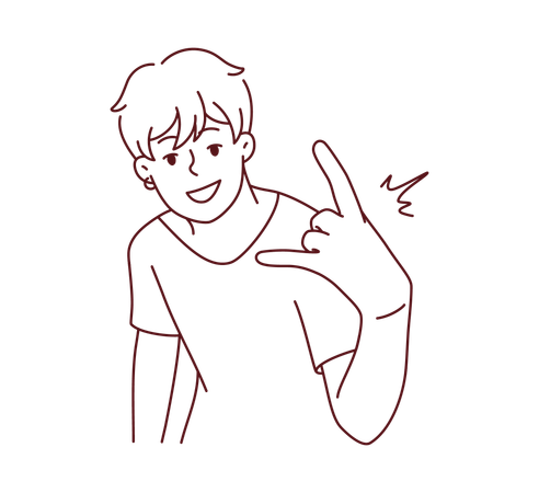 Boy showing rock hand sign  Illustration