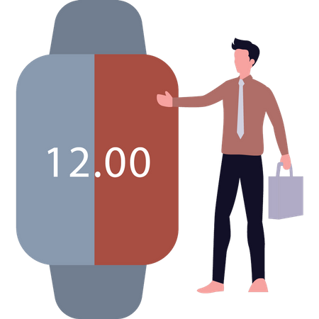 Boy showing smart watch  Illustration