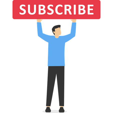 Boy showing subscribe board  Illustration